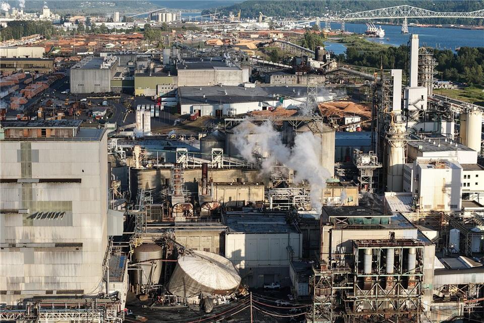 In einer Verpackungsfirma im US-Bundesstaat Washington ist ein Tank mit einer gefährlichen Flüssigkeit implodiert.Karen Ducey/The Seattle Times/AP/dpa