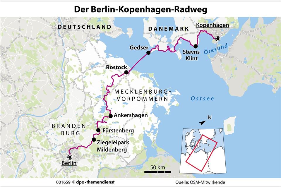Industriekultur, Naturidyllen und bewegende Geschichte: Der Radwegklassiker zwischen den Metropolen ist eine vielseitige Tour inklusive Fährfahrt.dpa-Infografik/dpa-tmn