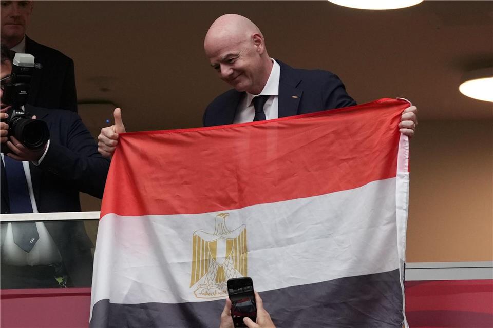 Infantino war im Stadion von Vancouver live vor Ort.Abbie Parr/AP/dpa