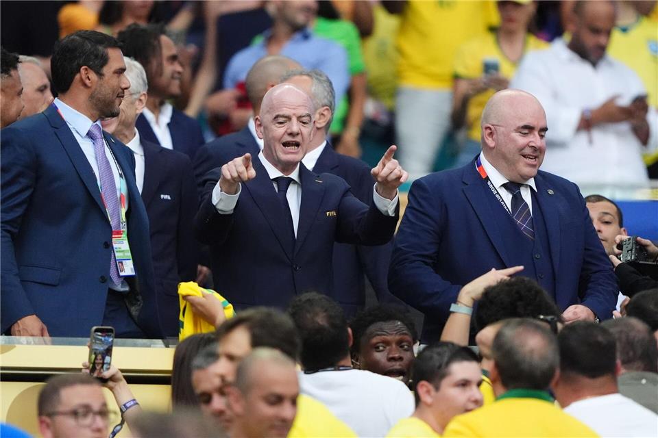 Infantino zelebriert seine Besuche bei den WM-Spielen. (Archivibild)Andrew Milligan/PA Wire/dpa