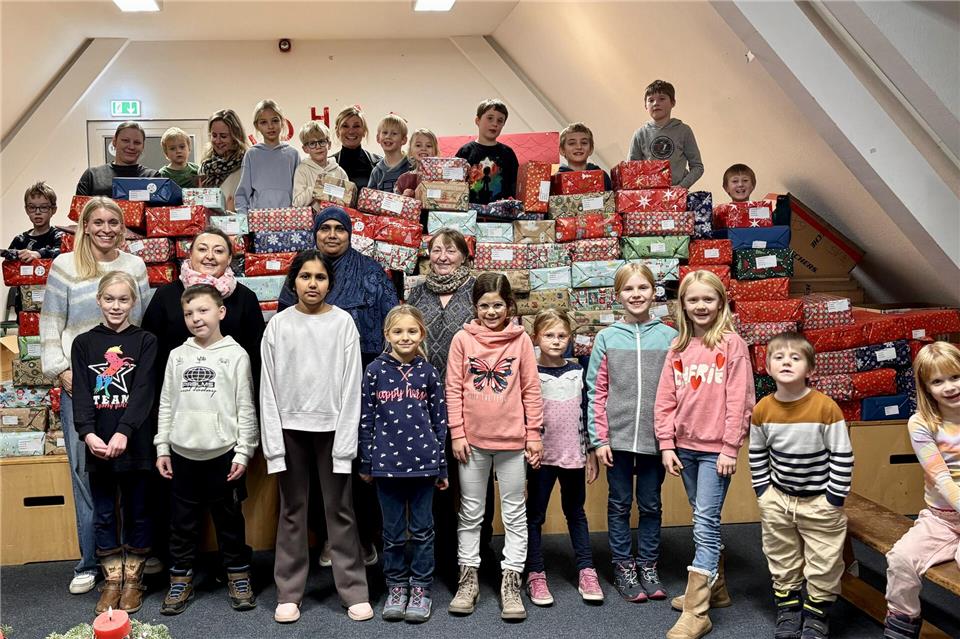 Insgesamt 193 Pakete sind bei der Schukartonaktion der Johann-Walling-Grundschue entstanden.