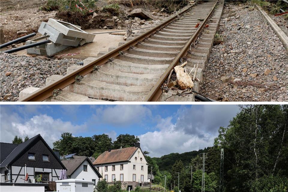 Inzwischen sind alle durch die Flut zerstörten Bahnstrecken wieder in Betrieb.Oliver Berg/dpa
