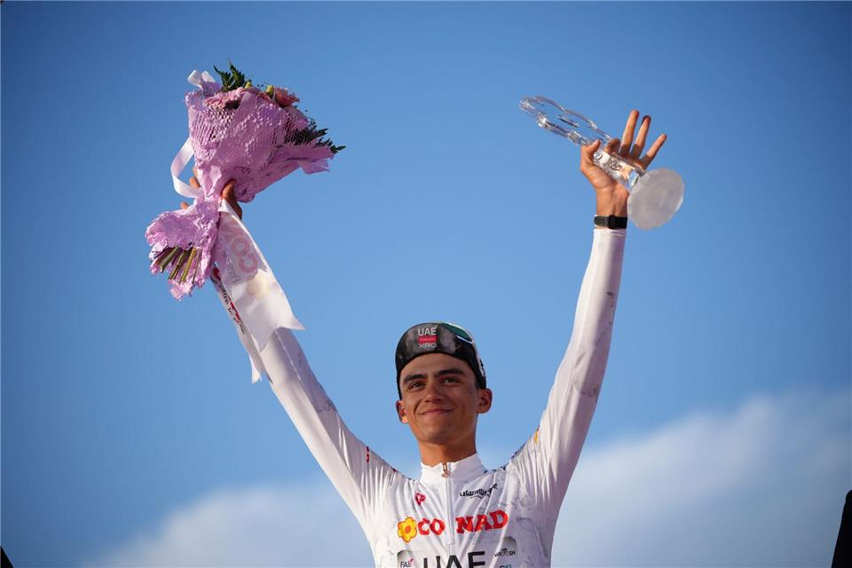 Isaac del Toro befindet sich vor der Tour de France in Topform. (Archivbild)Alessandra Tarantino/AP/dpa
