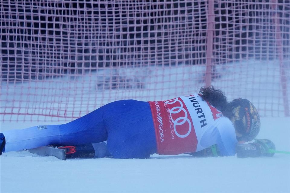 Ist im ersten Lauf gestürzt: Favoritin Federica Brignone.Giovanni Auletta/AP/dpa