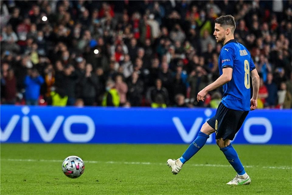 Italiens Jorginho verwandelte den entscheidenden Elfmeter gegen Spanien.