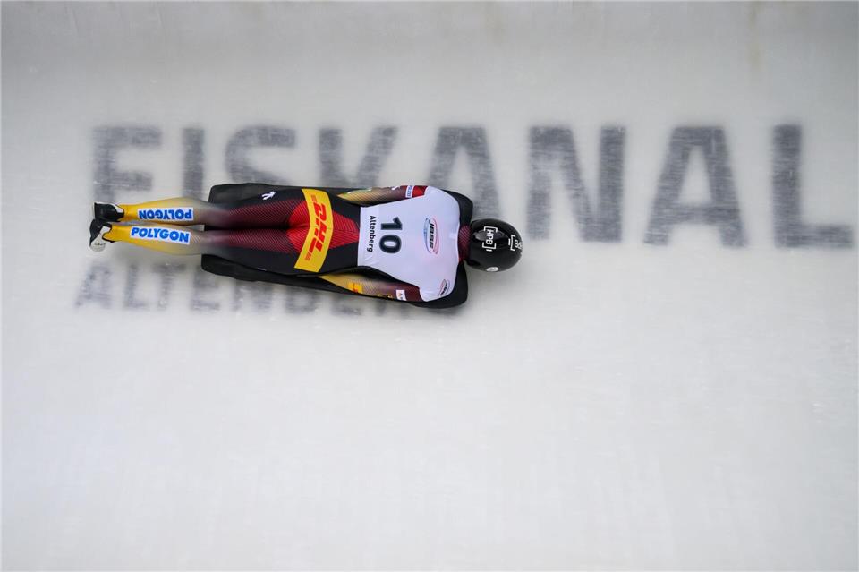 Jacqueline Pfeifer (Deutschland) hat beim Skeleton-Weltcupfinale in Altenberg Platz xxx geholt. Robert Michael/dpa