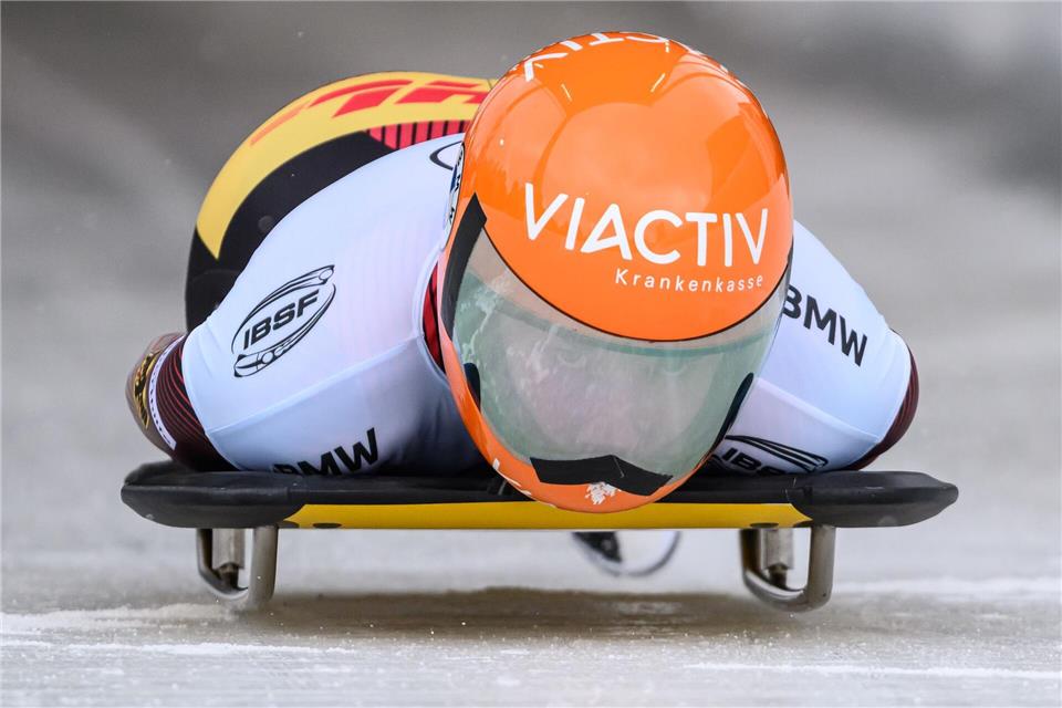 Jacqueline Pfeifer sicherte sich bei der Premierenfahrt den Sieg auf der neuen Bahn in Cortina.Robert Michael/dpa