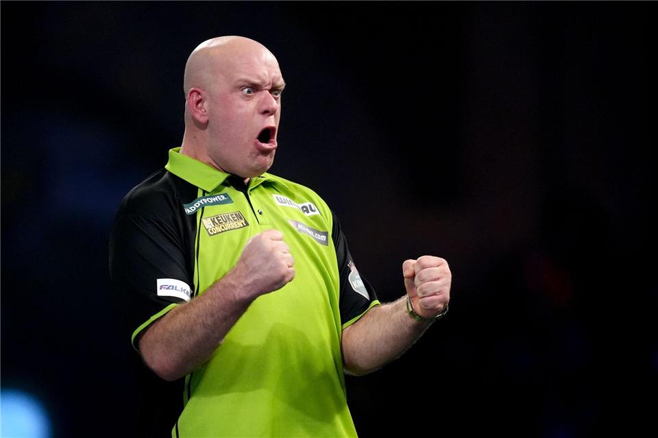 Ein Teenie und drei Weltmeister: Darts-WM in der Endphase Jagt WM-Titel Nummer vier: Michael van Gerwen.John Walton/PA Wire/dpa