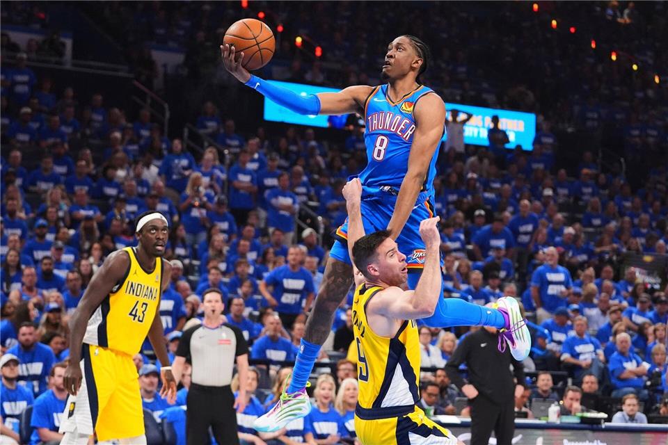 Ausgleich in NBA-Finals: OKC gewinnt gegen Indiana Pacers Jalen Williams kam auf 19 Punkte für OKC.Julio Cortez/AP/dpa