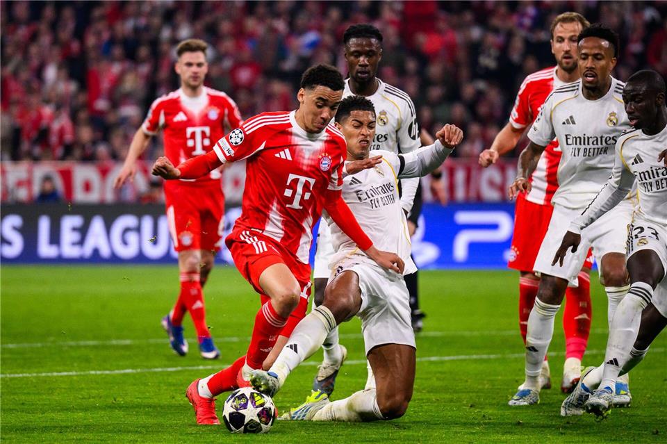 Jamal Musiala im Einsatz für den FC Bayern gegen Real Madrid. Tom Weller/dpa