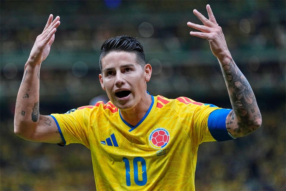 James Rodríguez beendet nach 131 Einsätzen seine Karriere in der kolumbianischen Nationalmannschaft. (Archivbild)Natacha Pisarenko/AP/dpa
