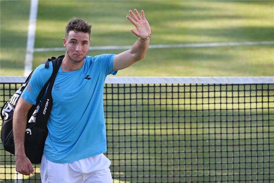 Jan-Lennard Struff verliert sein Achtelfinale gegen Jiri Lehecka.Marijan Murat/dpa