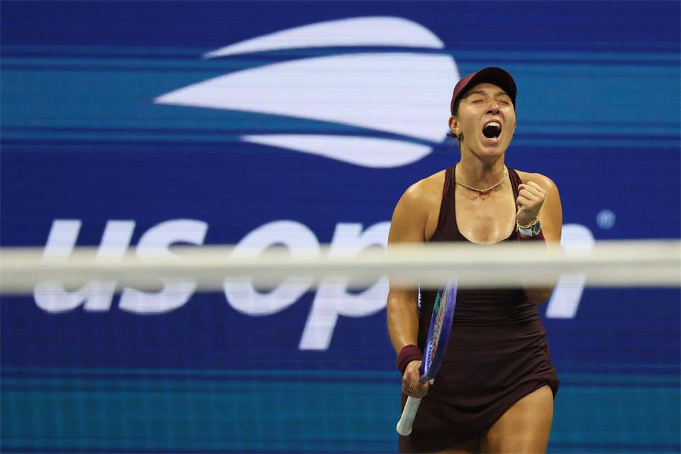 Jessica Pegula schreit ihre Freude heraus.Heather Khalifa/FR172147 AP/AP/dpa