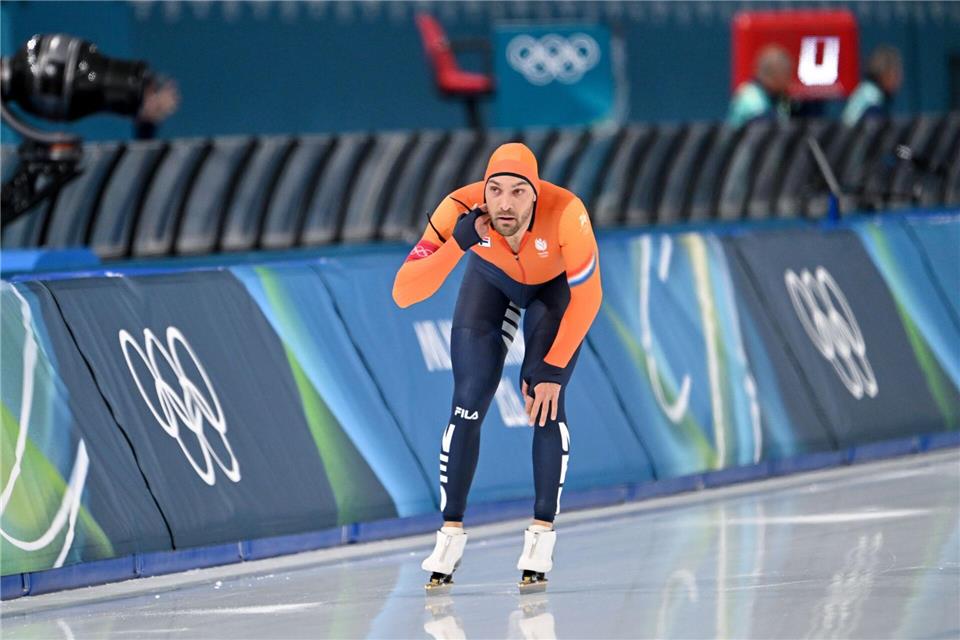 Joep Wennemars hatte bereits über 1.000 Meter Pech, als ihn ein Kontrahent auf der Eisbahn behinderte. (Archivfoto)Peter Kneffel/dpa