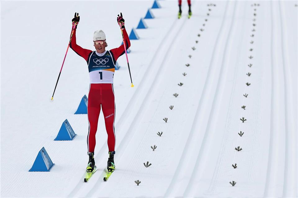 Johannes Hoesflot Klaebo war bei diesen Winterspielen unaufhaltsam.Daniel Karmann/dpa