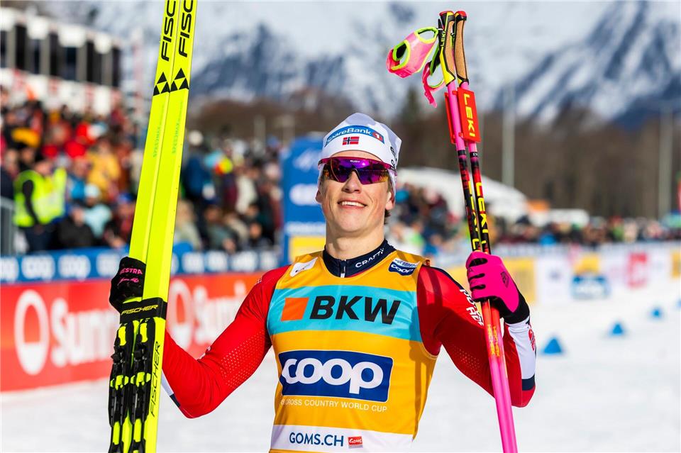 Johannes Klaebo gilt als großer Favorit auf Langlauf-Gold. (Archivbild)Salvatore Di Nolfi/KEYSTONE/dpa