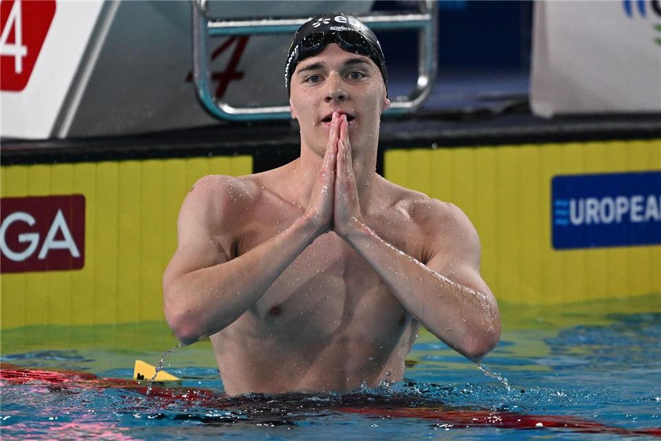 Johannes Liebmann schwimmt auch am letzten EM-Tag.Emma Da Silva/AP/dpa
