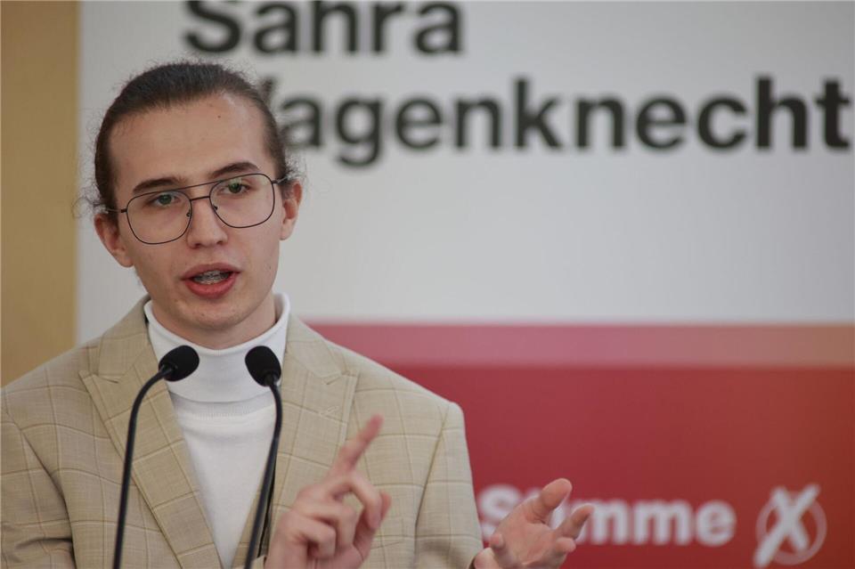 John Lucas Dittrich ist Co-Landesvorsitzender des BSW in Sachsen-Anhalt. (Archivbild)Matthias Bein/dpa