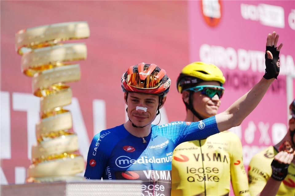 Jonas Vingegaard hat beim Giro d’Italia den Gesamtsieg im Blick.Gian Mattia D’alberto/LaPresse via ZUMA Press/dpa