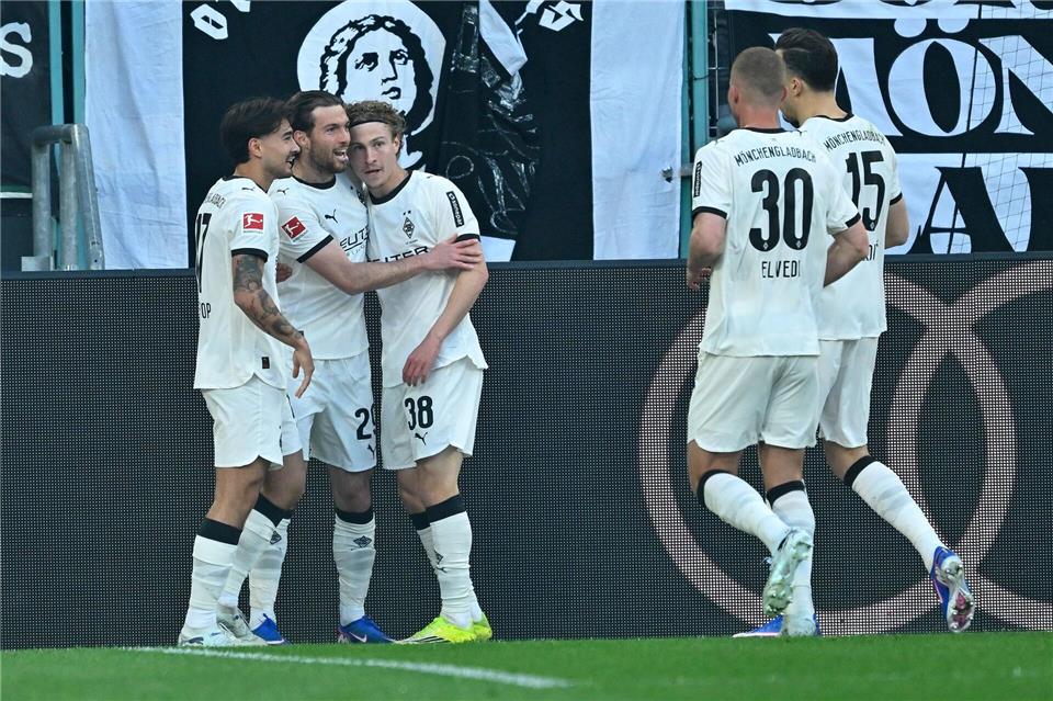 Jubel bei Borussia: Joe Scally brachte Gladbach gegen Mainz früh in Führung.Ulrich Hufnagel/dpa