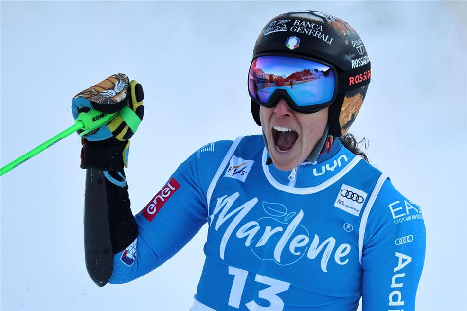 Jubelte nach einem famosen Comeback: Ski-Ass Federica Brignone.Marco Trovati/AP/dpa
