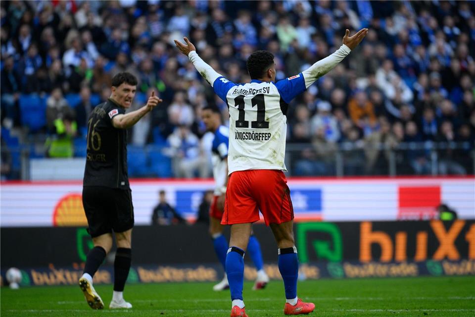 Jubelte über den Ausgleich: HSV-Torschütze Ransford Käönigsdörffer. Gregor Fischer/dpa