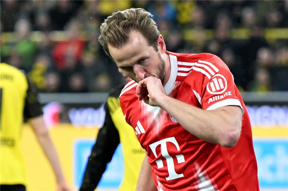 Jubelte über zwei Tore: Bayerns Torjäger Harry KaneFederico Gambarini/dpa