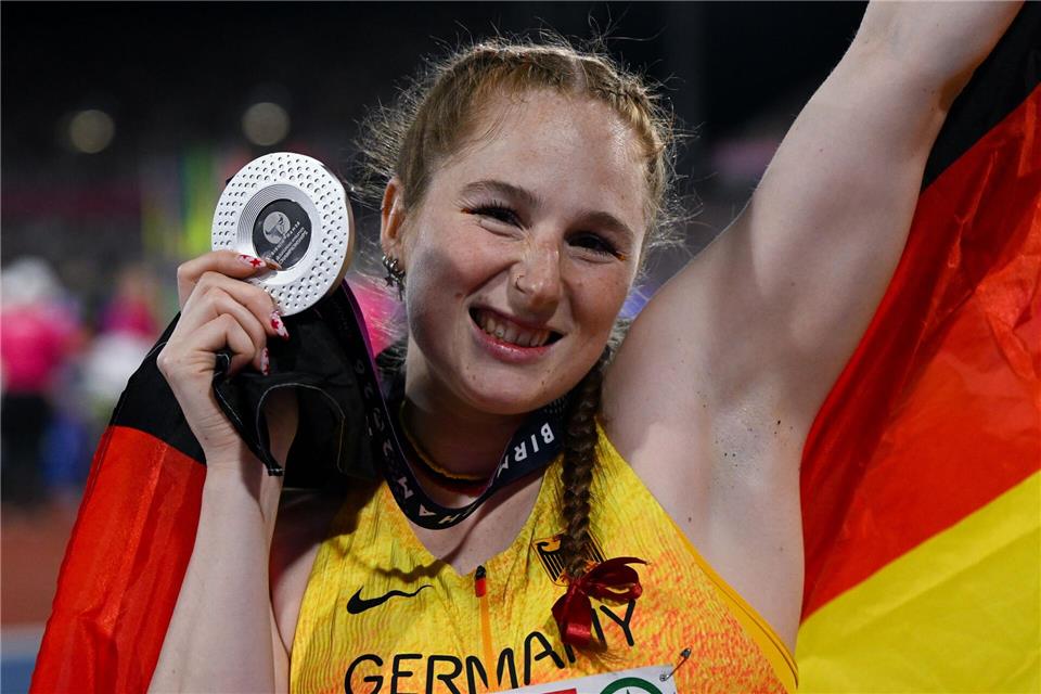 Julia Ulbricht gewann überraschend Silber mit dem Speer.Sven Hoppe/dpa