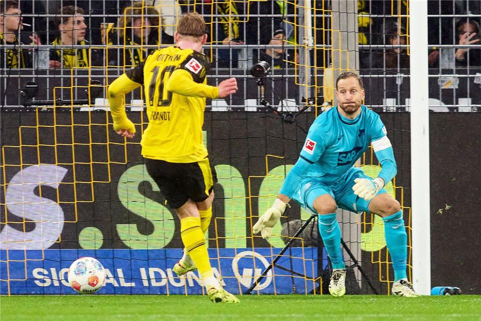 Julian Brandt schoss das 1:0 gegen Hoffenheim.Bernd Thissen/dpa
