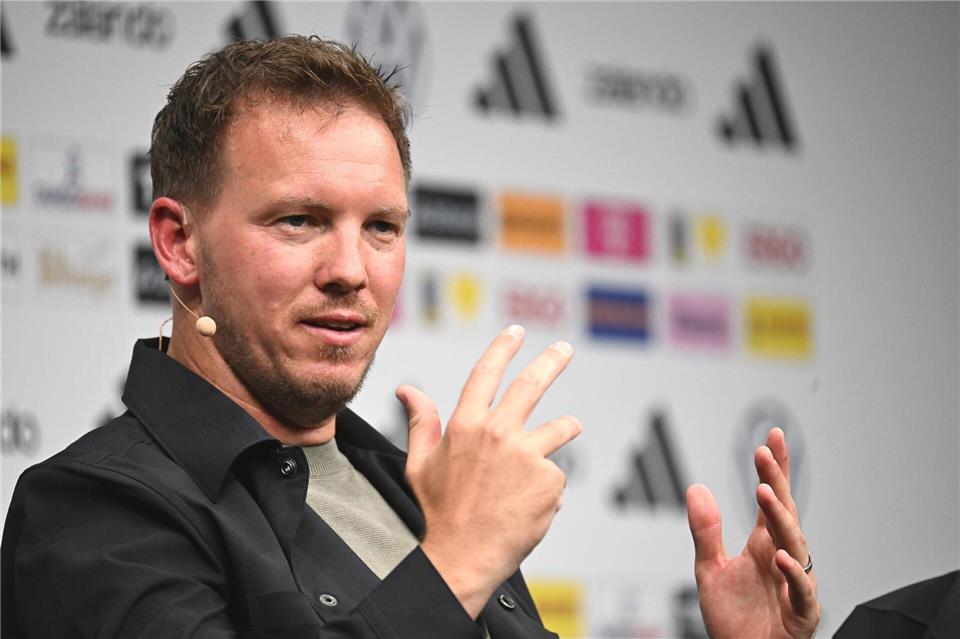 Julian Nagelsmann bei der Kaderpräsentation. Federico Gambarini/dpa