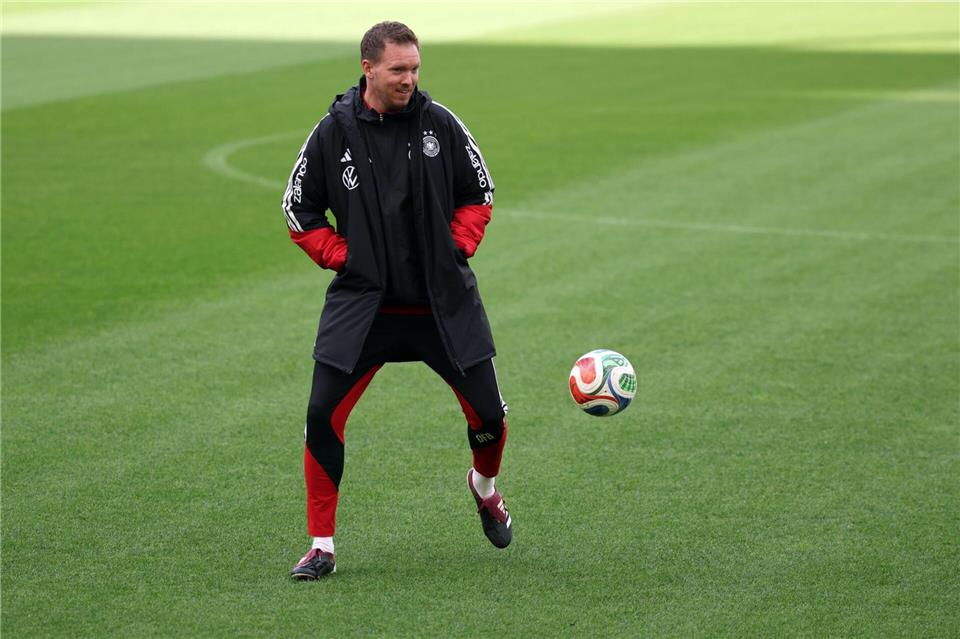 Julian Nagelsmann beim Abschlusstraining der Nationalmannschaft. Christian Charisius/dpa