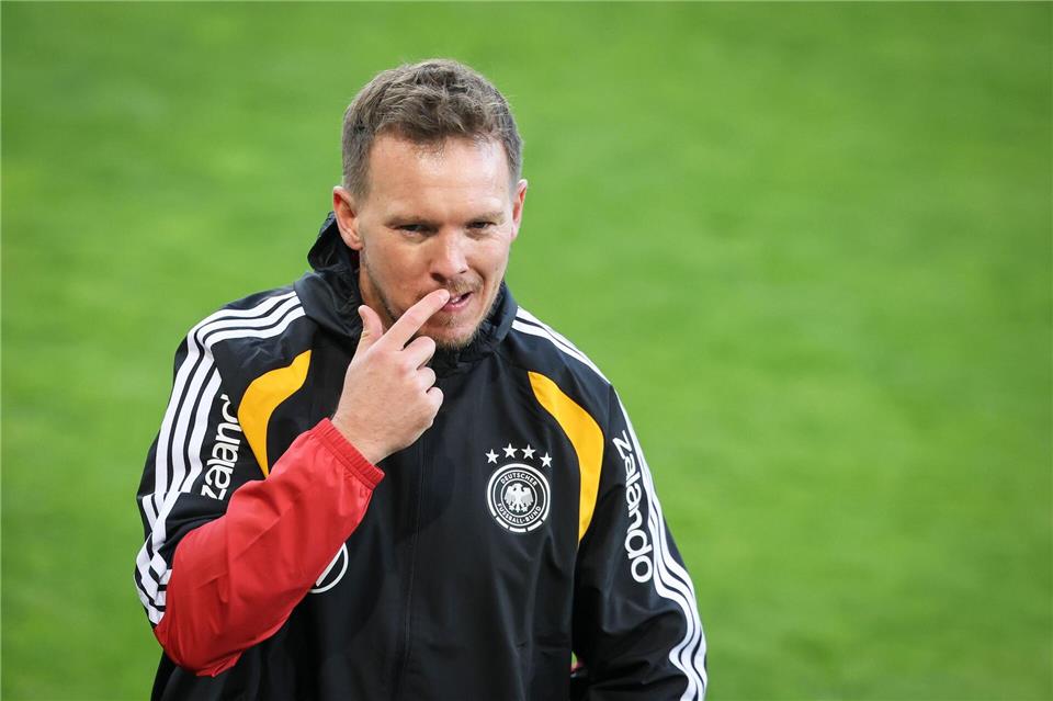 Julian Nagelsmann beim Training der Fußball-Nationalmannschaft. Christian Charisius/dpa