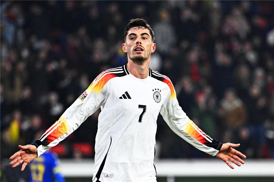 Kai Havertz jubelte schon lange nicht mehr im Trikot der Nationalmannschaft. (Archivbild) Tom Weller/dpa