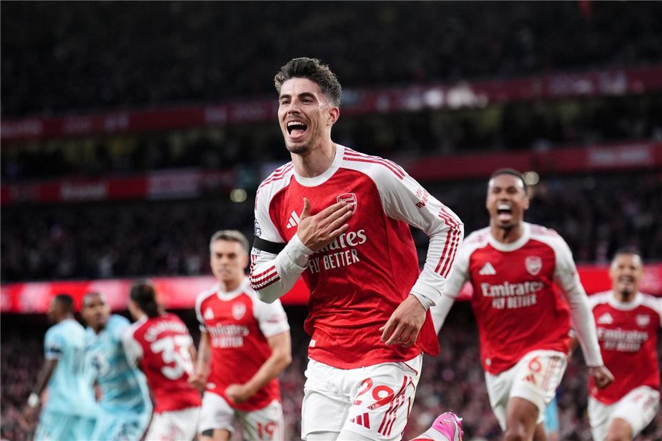 Kai Havertz traf zum 1:0 für Arsenal gegen den FC Burnley.John Walton/PA Wire/dpa