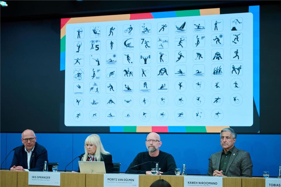 Kai Wegner (l) und Iris Spranger haben das Olympiakonzept vorgestellt.Annette Riedl/dpa