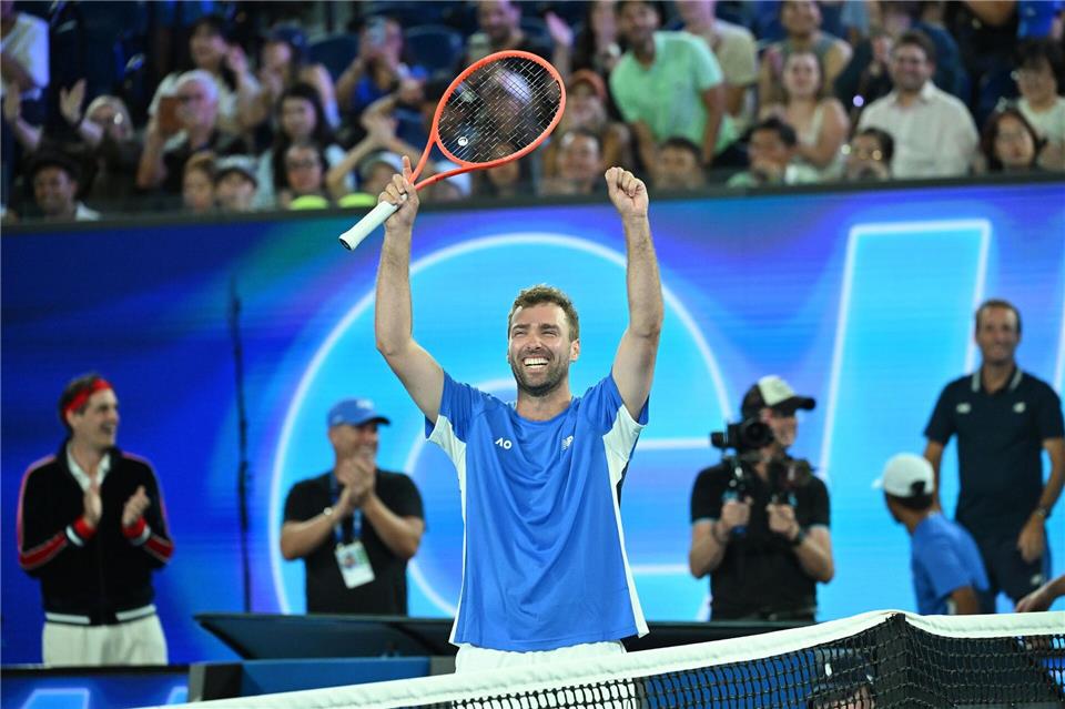 Kann sein Glück kaum fassen: Tennisspieler Jordan Smith.James Ross/AAP/dpa
