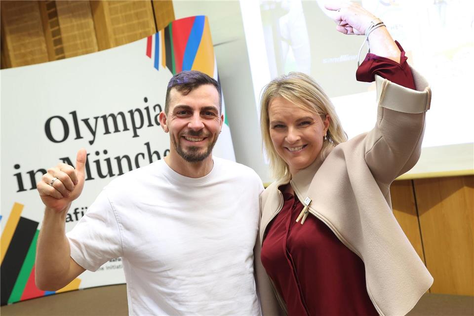 Münchens Bürger stimmen mit deutlichem Ja für Olympia Kanute Sideris Tasiadis und Ex-Skirennfahrerin Hilde Gerg setzen auf Olympia in München.Karl-Josef Hildenbrand/dpa