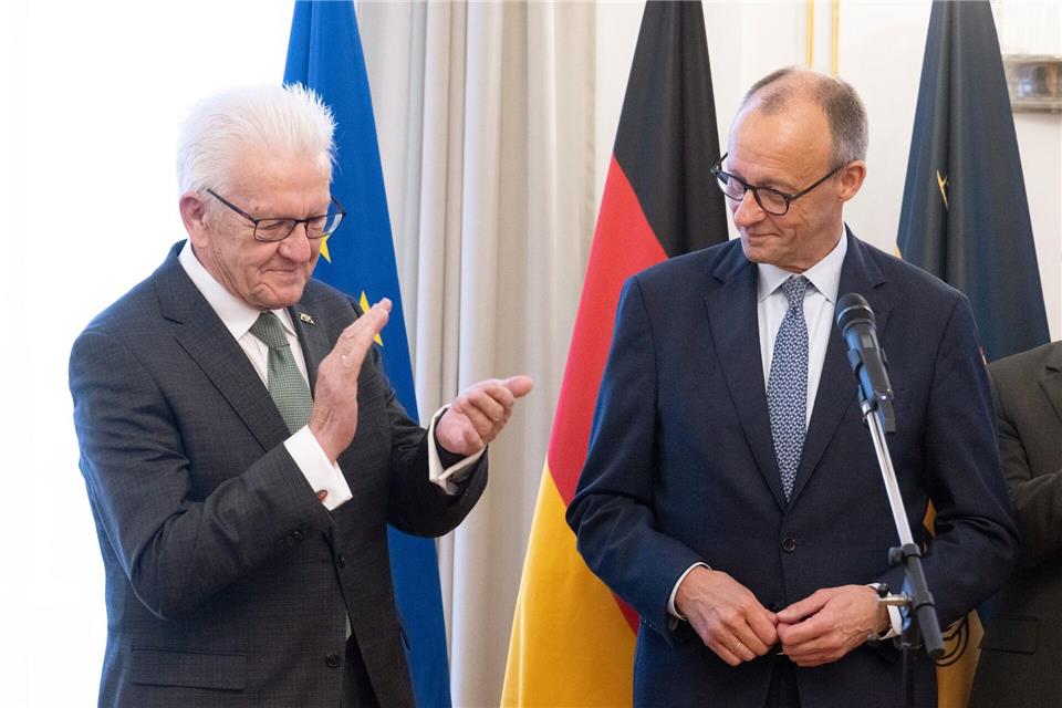 Kanzler Merz absolviert einen Antrittsbesuch in Baden-Württemberg. Marijan Murat/dpa