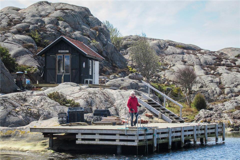 Käringeholmen, eine winzige Insel, seit Generationen im Besitz der Marstones. Lars Frau Maivor empfängt uns am Steg.Sabine Glaubitz/dpa-tmn