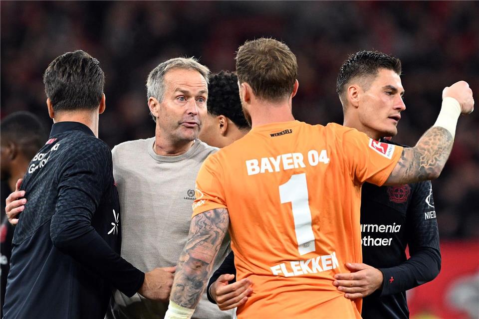 Kasper Hjulmand freut sich über ein gelungenes Debüt bei Bayer Leverkusen.Federico Gambarini/dpa