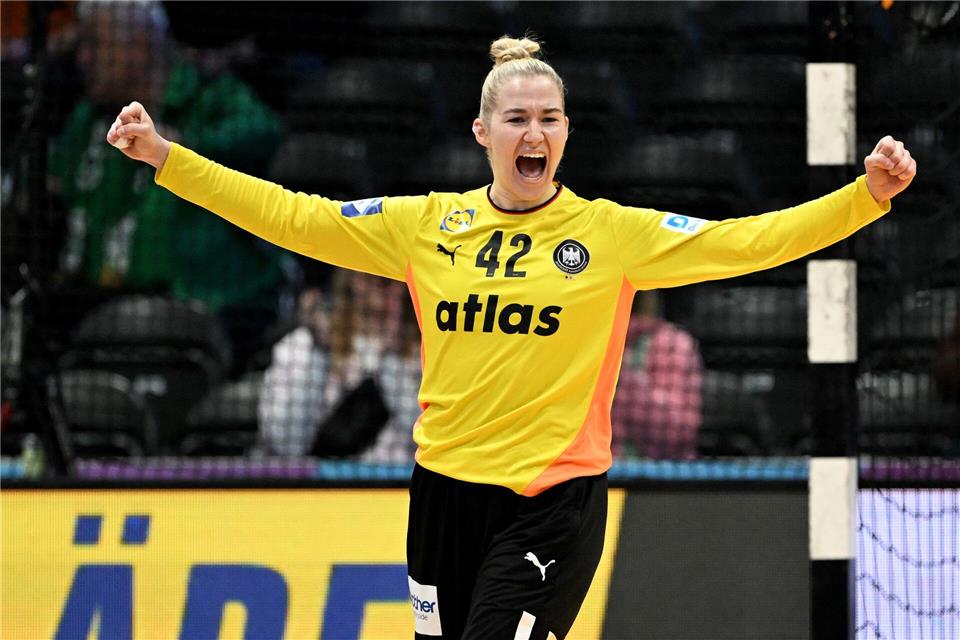 Katharina Filter wuchs in der ersten Halbzeit über sich hinaus.Federico Gambarini/dpa