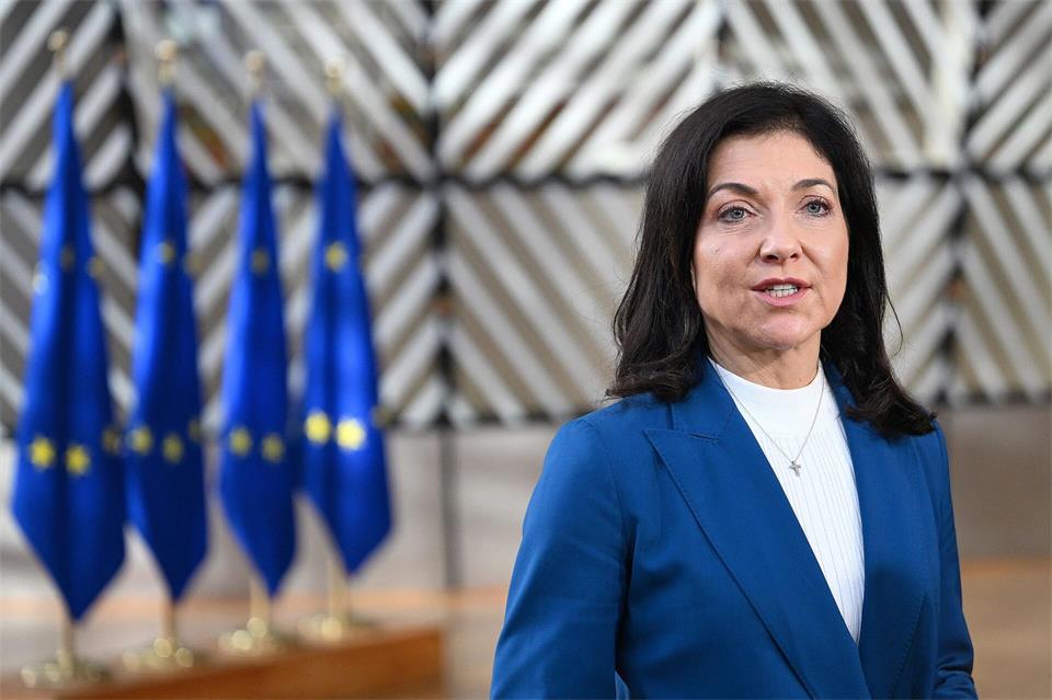 Katherina Reiche wirbt für „Made with Europe“. Jennifer Brückner/dpa