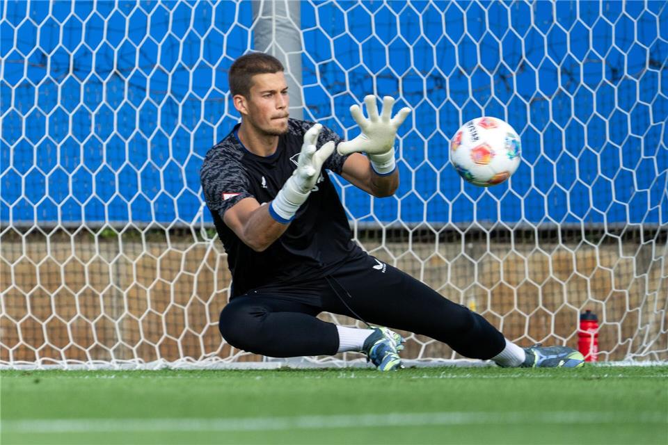 Keeper Dennis Smarsch verlässt Hertha BSC. (Archivbild)Soeren Stache/dpa