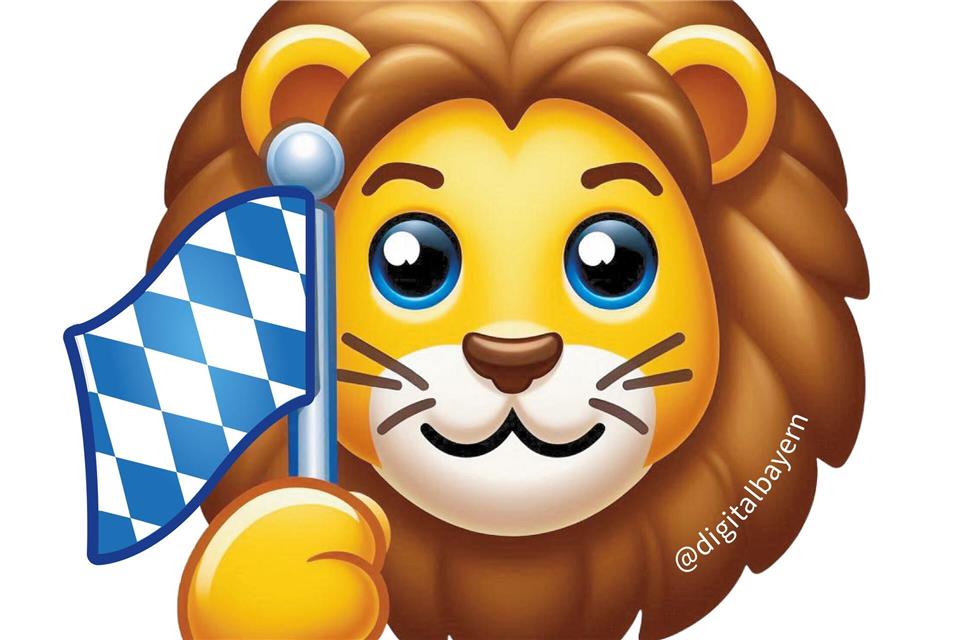 Kein Emoji - nur ein Sticker. Der bayerische Löwe fiel in Kalifornien durch. (Handout-Foto)Bayerisches Staatsministerium für Digitales/dpa