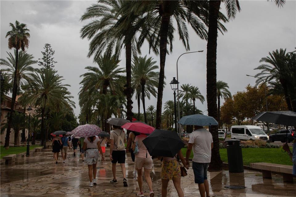 Sturm und Regen sorgen für Chaos auf Mallorca Kein Urlaubswetter auf Mallorca.Clara Margais/dpa