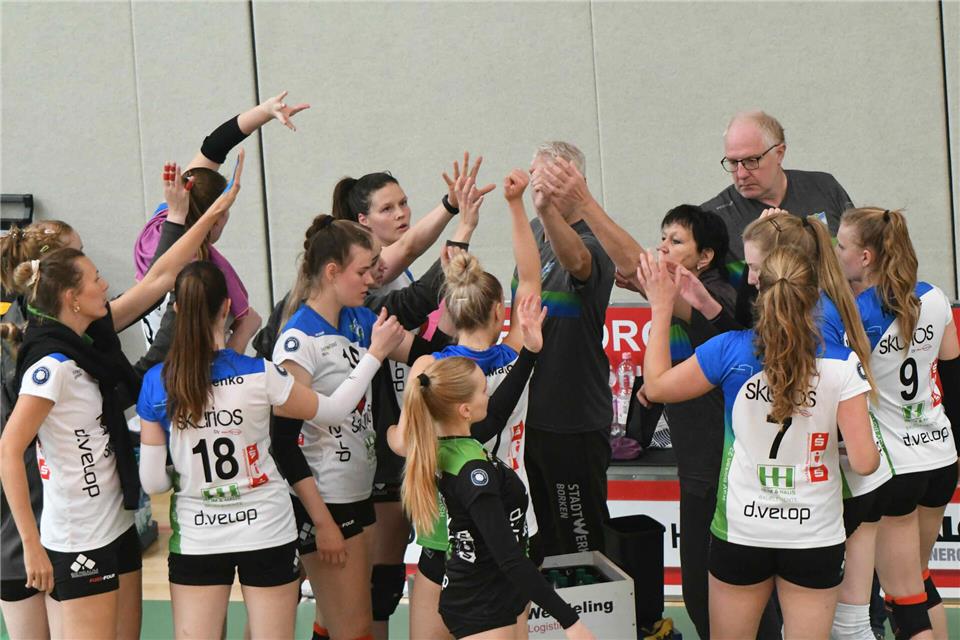 Keine Topleistung am Sonntag in Essen, aber ein 3:1-Sieg: das Team der Skurios Volleys Borken.
