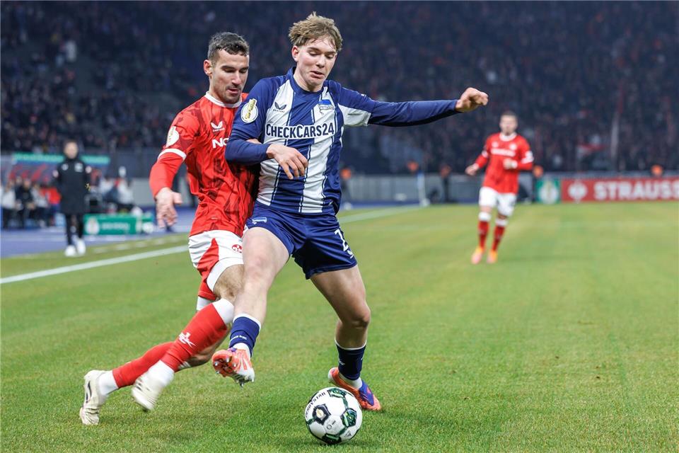 Kennet Eichhorn nimmt bereits eine wichtige Rolle bei Hertha BSC ein.Andreas Gora/dpa