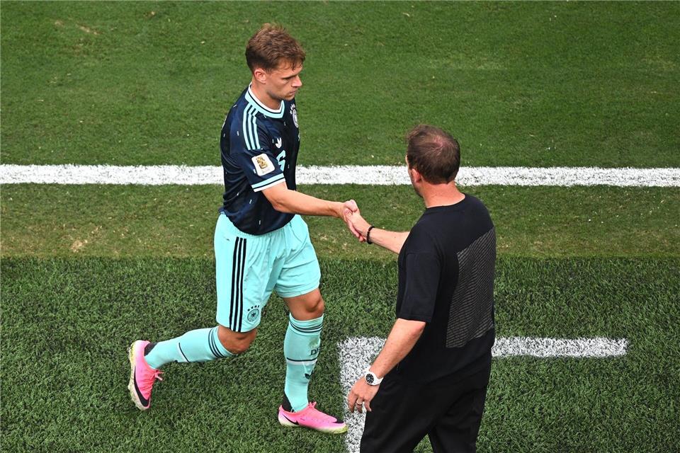 Kimmich und Nagelsmann wissen nun den Gegner.Tom Weller/dpa