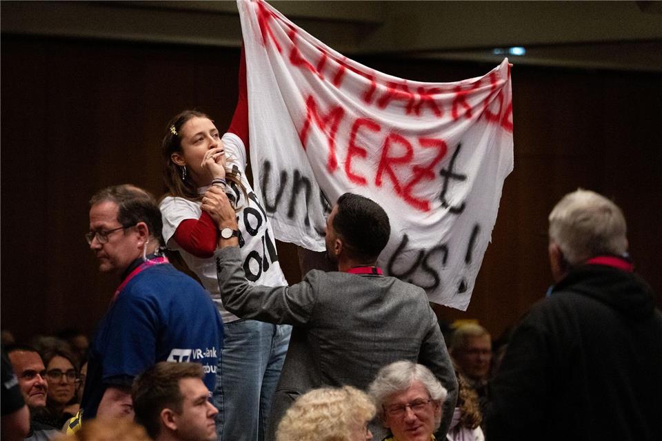 Klimaaktivisten stören Katholikentag – Protest gegen MerzSven Hoppe/dpa
