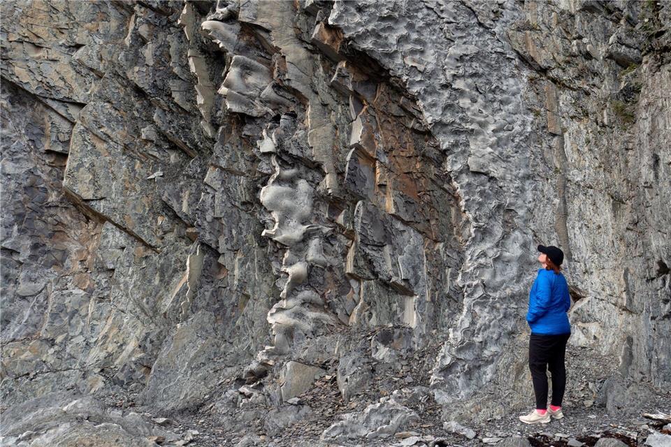 Klippenwände, Maserungen, wie zersplittert und zusammengeklebt: Küstenfelsen von Green Point.Andreas Drouve/dpa-tmn